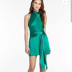 Amanda Uprichard Sandrine silk dress in dark green